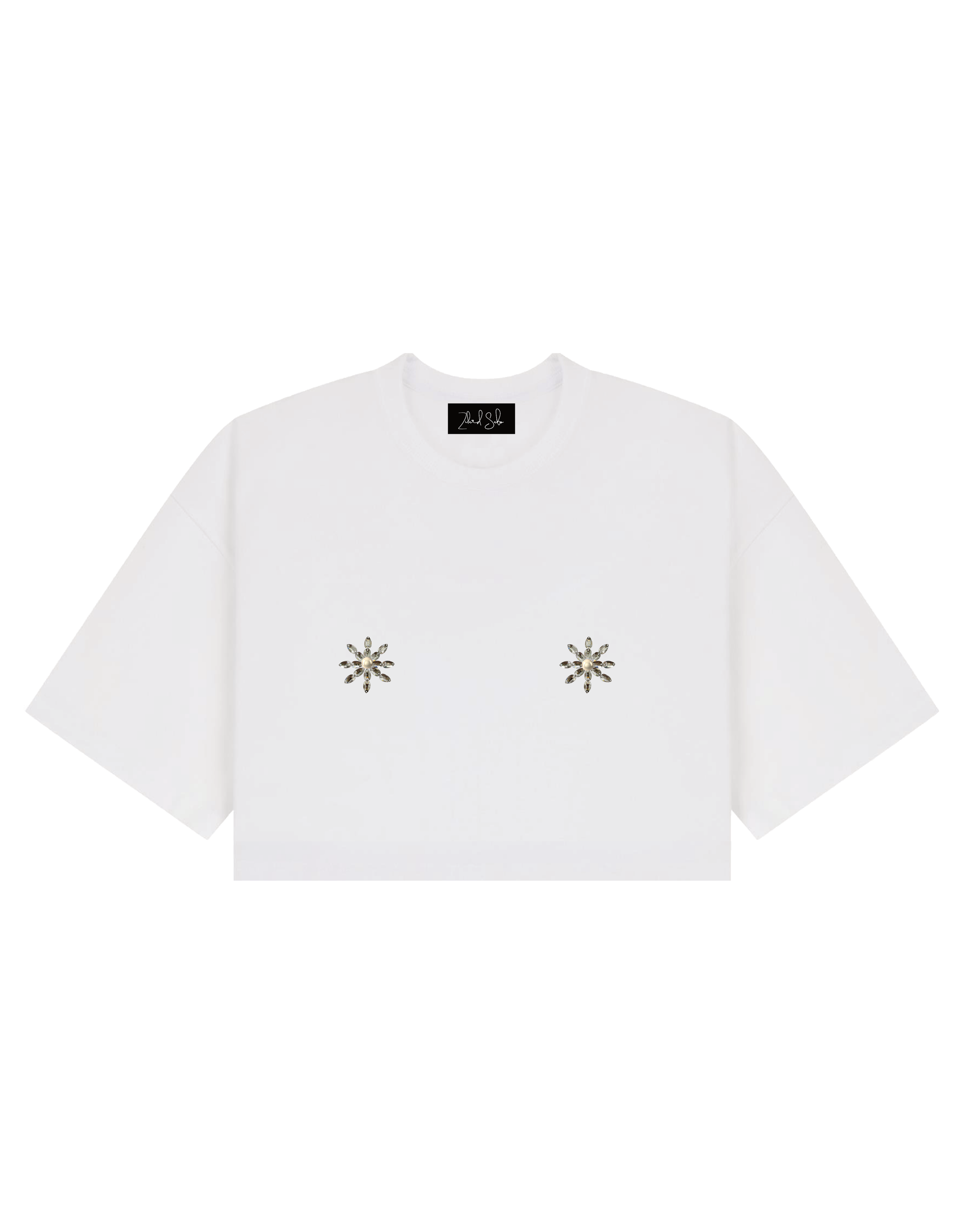 ZILARD SABO OVERSIZED CROPPED T-SHIRT WHITE